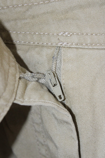 Zara Womens Chino Shorts Beige Lyocell Blend Button Size L