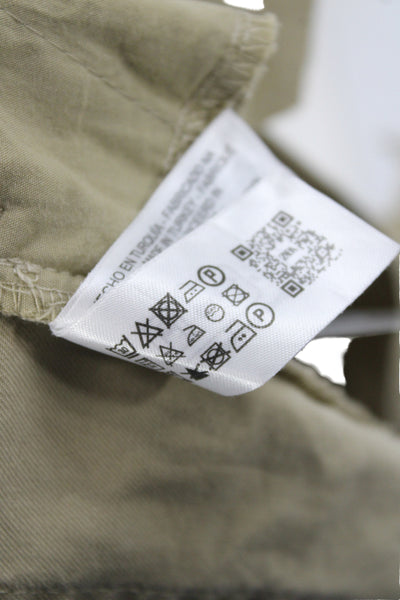 Zara Womens Chino Shorts Beige Lyocell Blend Button Size L