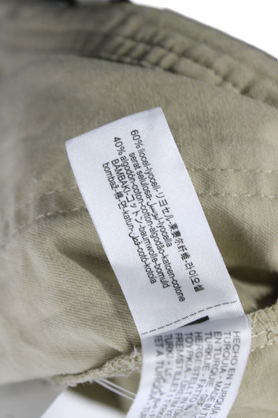 Zara Womens Chino Shorts Beige Lyocell Blend Button Size L
