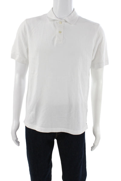 Banana Republic Mens Cotton Collared Short Sleeve Polo Shirt White Size M