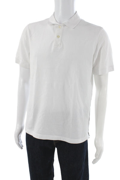 Banana Republic Mens Cotton Collared Short Sleeve Polo Shirt White Size M