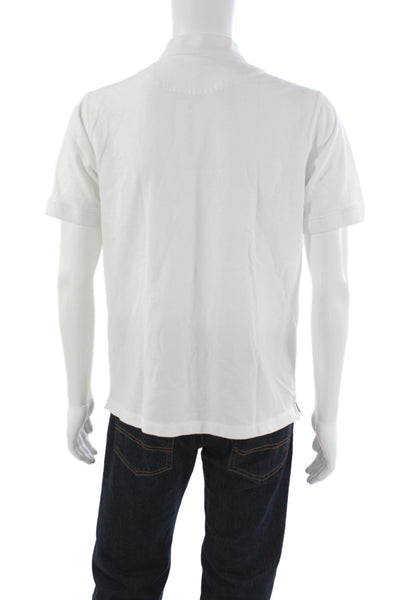 Banana Republic Mens Cotton Collared Short Sleeve Polo Shirt White Size M