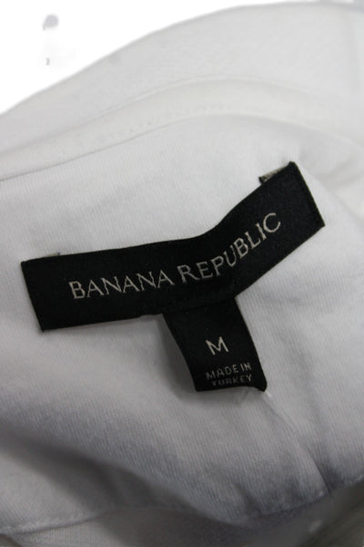 Banana Republic Mens Cotton Collared Short Sleeve Polo Shirt White Size M