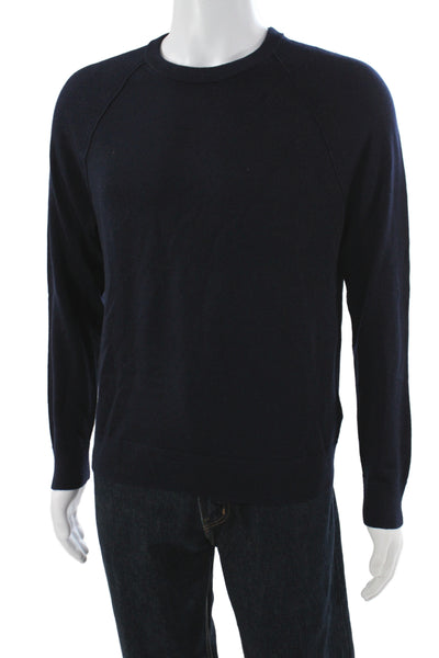 Banana Republic Mens Merino Pullover Sweater Blue Crew Size M
