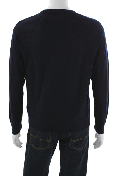 Banana Republic Mens Merino Pullover Sweater Blue Crew Size M