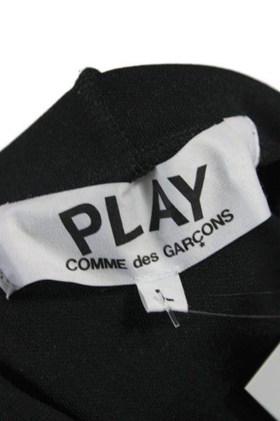 Play Comme Des Garcons Mens Pullover Hoodie Black Heart Drawstring Size L