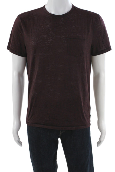 John Varvatos Star USA Mens Basic Brown Crew Neck Short Sleeve T-Shirt Size M