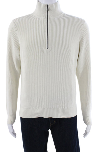 Todd Snyder Mens Pullover Sweater Ivory Mock Neck Cotton Size M