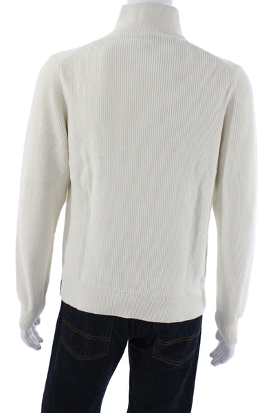 Todd Snyder Mens Pullover Sweater Ivory Mock Neck Cotton Size M