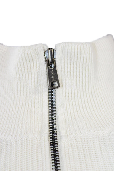Todd Snyder Mens Pullover Sweater Ivory Mock Neck Cotton Size M