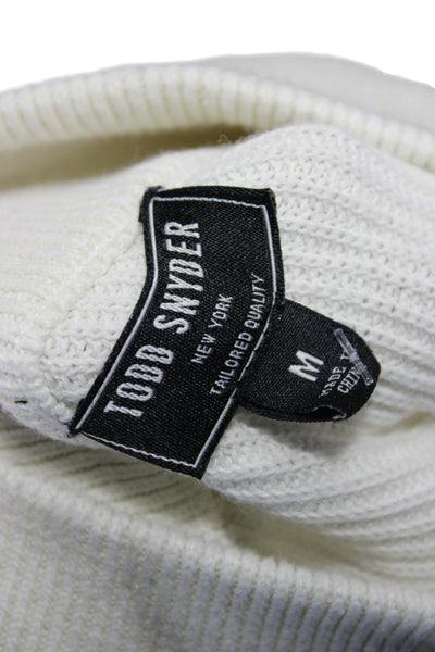 Todd Snyder Mens Pullover Sweater Ivory Mock Neck Cotton Size M