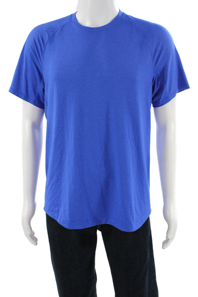 Lululemon Mens Basic Blue T-Shirt 60% Recycled Polyester Crew Neck Size M