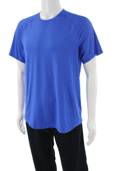 Lululemon Mens Basic Blue T-Shirt 60% Recycled Polyester Crew Neck Size M