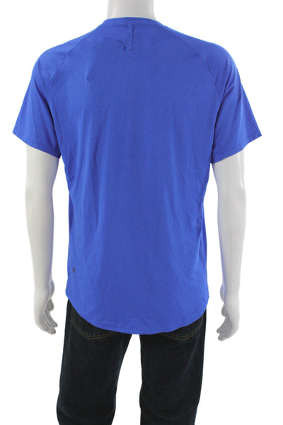 Lululemon Mens Basic Blue T-Shirt 60% Recycled Polyester Crew Neck Size M