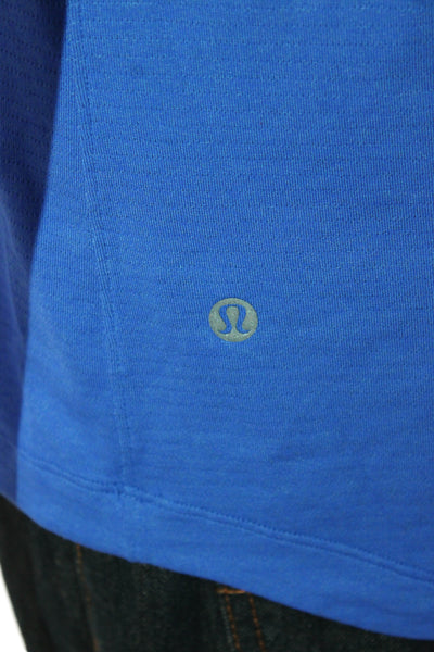 Lululemon Mens Basic Blue T-Shirt 60% Recycled Polyester Crew Neck Size M
