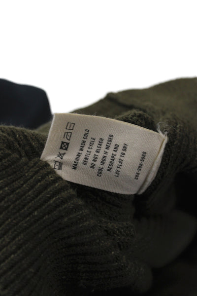 Buck Mason Mens Pullover Sweater Green 100% Cotton Crew Neck Long Sleeve Size M