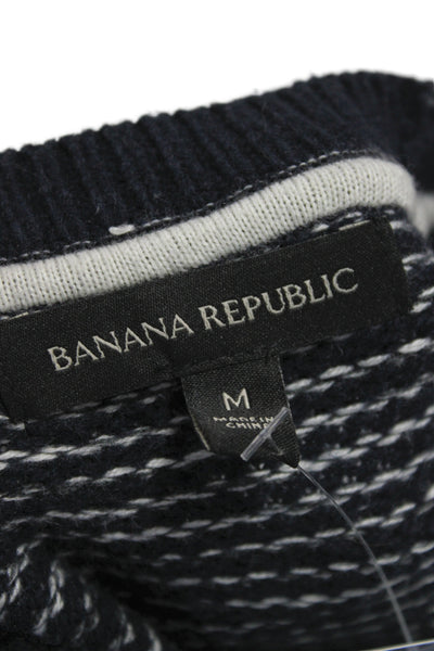 Banana Republic Mens Pullover Blue Striped Crew Neck Long Sleeve Size M
