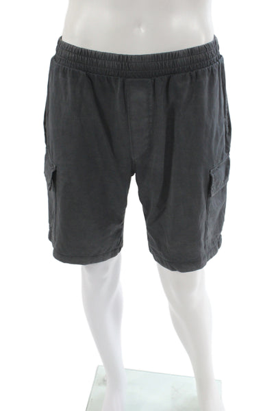 Banana Republic Mens Cargo Shorts Gray Supima Cotton Drawstring Size M