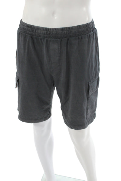 Banana Republic Mens Cargo Shorts Gray Supima Cotton Drawstring Size M