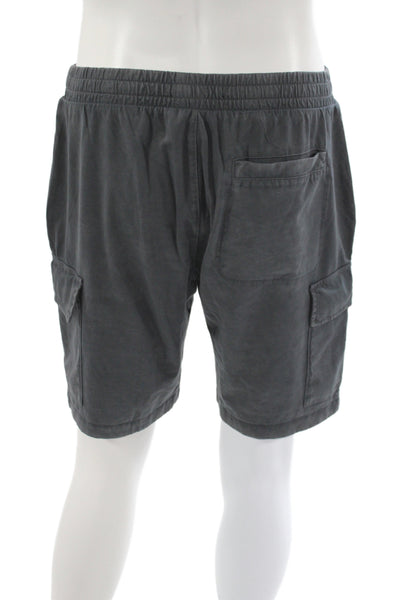 Banana Republic Mens Cargo Shorts Gray Supima Cotton Drawstring Size M