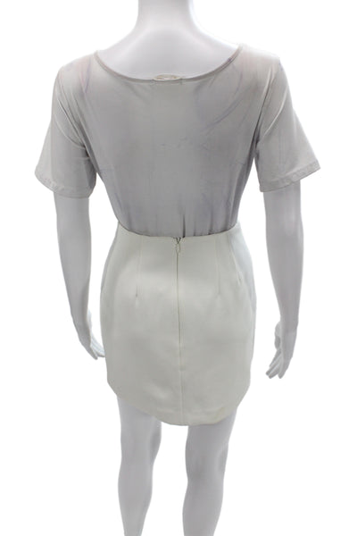 Keepsake Womens Mini Skort White Zip Solid Polyester Minimalist Size M