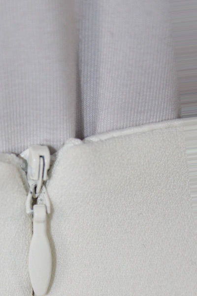 Keepsake Womens Mini Skort White Zip Solid Polyester Minimalist Size M