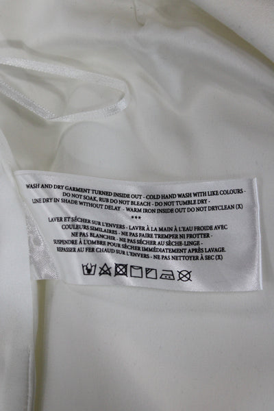 Keepsake Womens Mini Skort White Zip Solid Polyester Minimalist Size M
