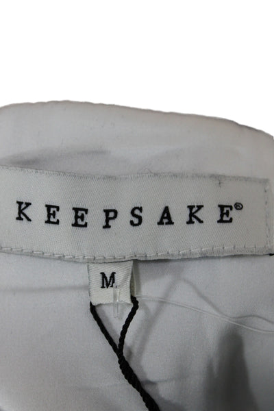 Keepsake Womens Mini Skort White Zip Solid Polyester Minimalist Size M