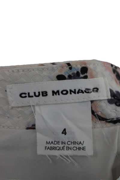 Club Monaco Women White Geometric Bohemian Mini Skort Zip Size 4