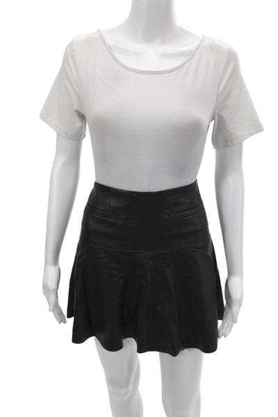 Club Monaco Womens Mini Skirt Black Viscose Zip Size 2