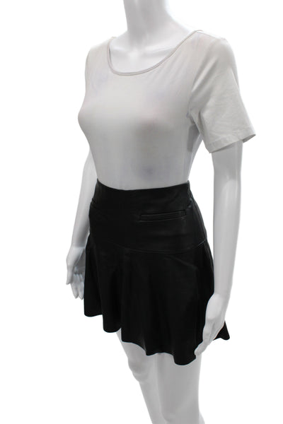 Club Monaco Womens Mini Skirt Black Viscose Zip Size 2