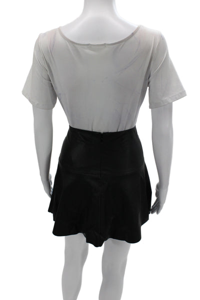 Club Monaco Womens Mini Skirt Black Viscose Zip Size 2