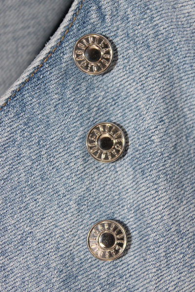 Agolde Women Straight Jeans Blue High Rise Button Fly Inseam 30 Size 23