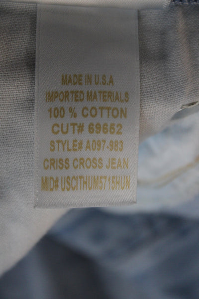 Agolde Women Straight Jeans Blue High Rise Button Fly Inseam 30 Size 23