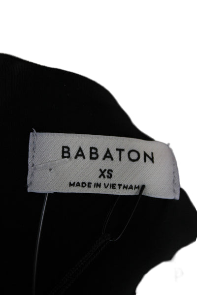 Babaton Womens Sheath Dress Black Short Sleeve Round Neck Mini Size XS
