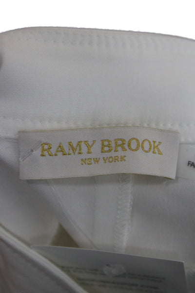 Ramy Brook Women Cargo Shorts White 60% Cotton Button Summer Size 0