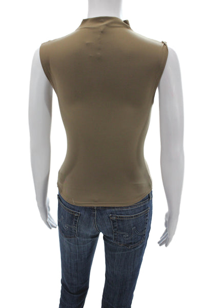 Wilfred Women Basic Brown Sleeveless Mock Neck Tank Pullover Size XS