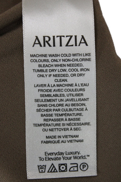 Wilfred Women Basic Brown Sleeveless Mock Neck Tank Pullover Size XS