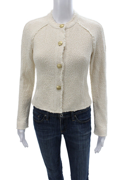 Rag & Bone Womens Basic Jacket Ivory 100% Cotton Button Long Sleeve Size 0
