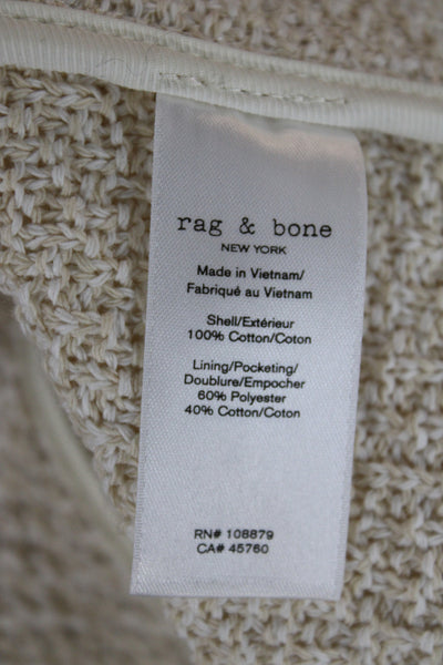 Rag & Bone Womens Basic Jacket Ivory 100% Cotton Button Long Sleeve Size 0