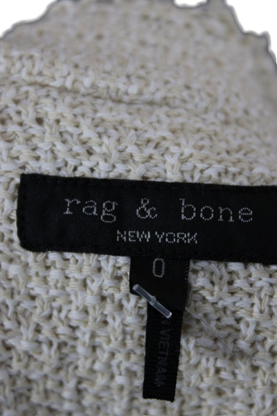 Rag & Bone Womens Basic Jacket Ivory 100% Cotton Button Long Sleeve Size 0