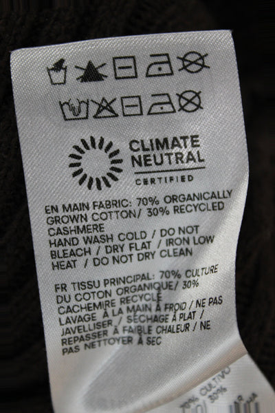 Reformation Womens Brown V-Neck Long Sleeve Cardigan 70% Organic Cotton Size S