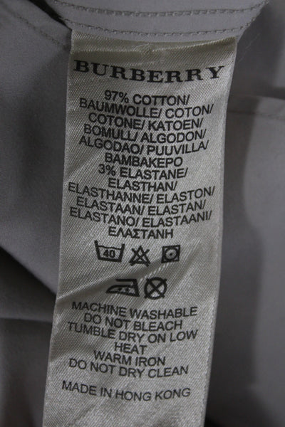 Burberry Brit Mens Button Fornt Long Sleeve Collared Shirt Brown Size Large