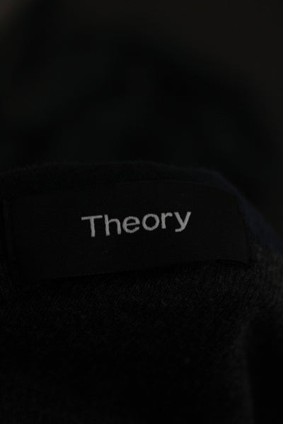Theory Mens Basic Black Long Sleeve Crew Neck T-Shirt Size L