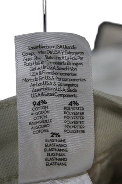 Mother Womens Flared Jeans Beige Mid Rise Cotton Button Closure Size 27