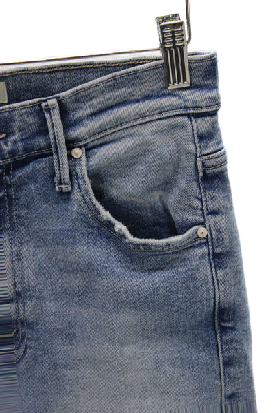 Mother Women Cropped High Rise Jeans Blue Cotton Size 27