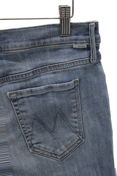 Mother Womens Cut-Off Denim Shorts Blue Button 90% Cotton Casual Size 27