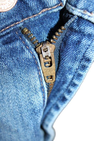 Mother Womens Cut-Off Denim Shorts Blue Button 90% Cotton Casual Size 27