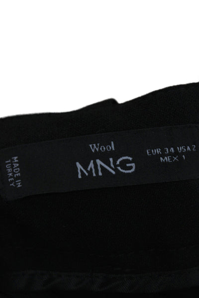 MNG Women Black Dress Pants Button Closure Size 2