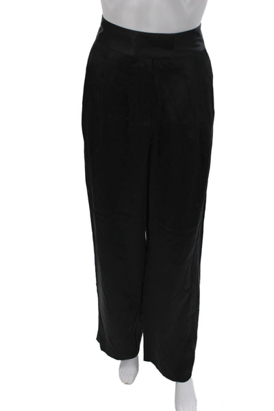 Hartly Women Dress Pants Black 100% Silk Zip Inseam 29 Size 26